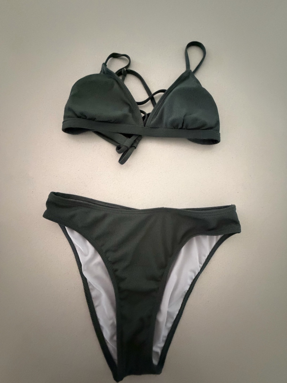 Women’s Olive Green Triangle Bikini Set